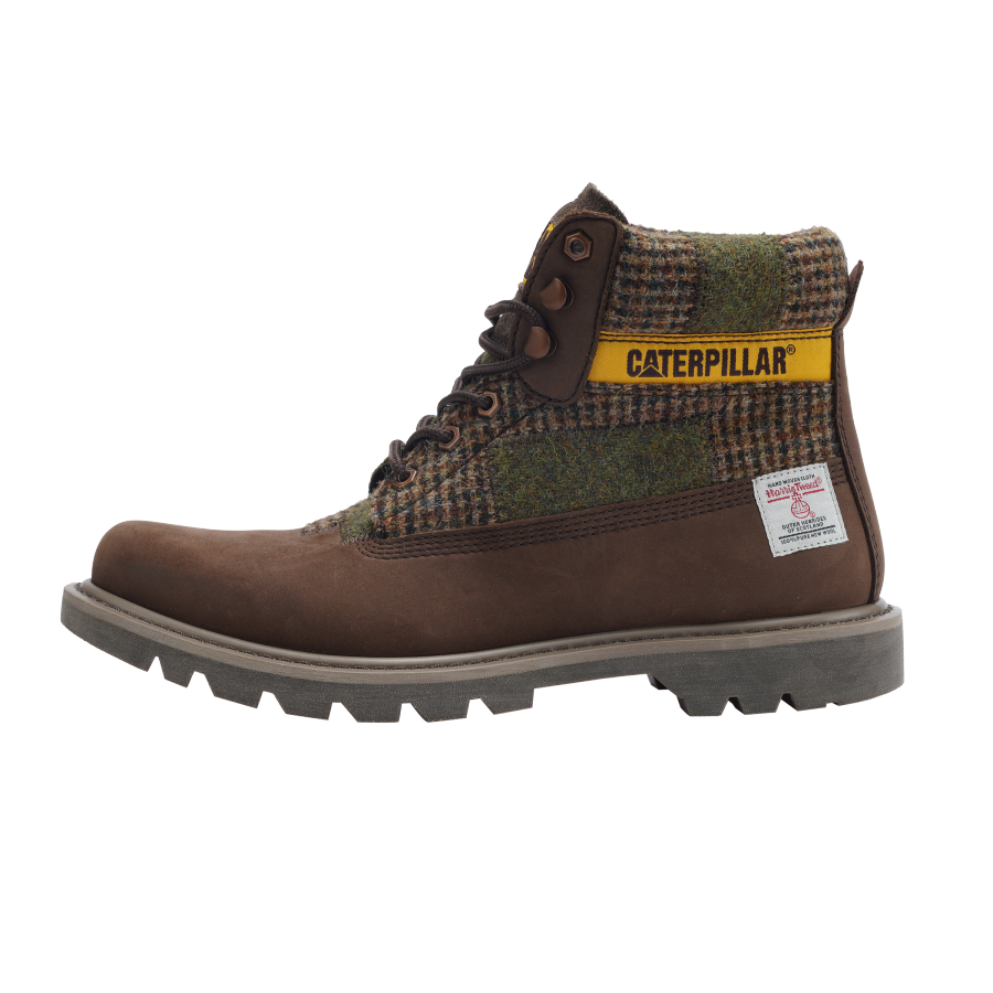 CAT Cow Leather Crew Outdoor Boots Unisex Dark Brown+Brown