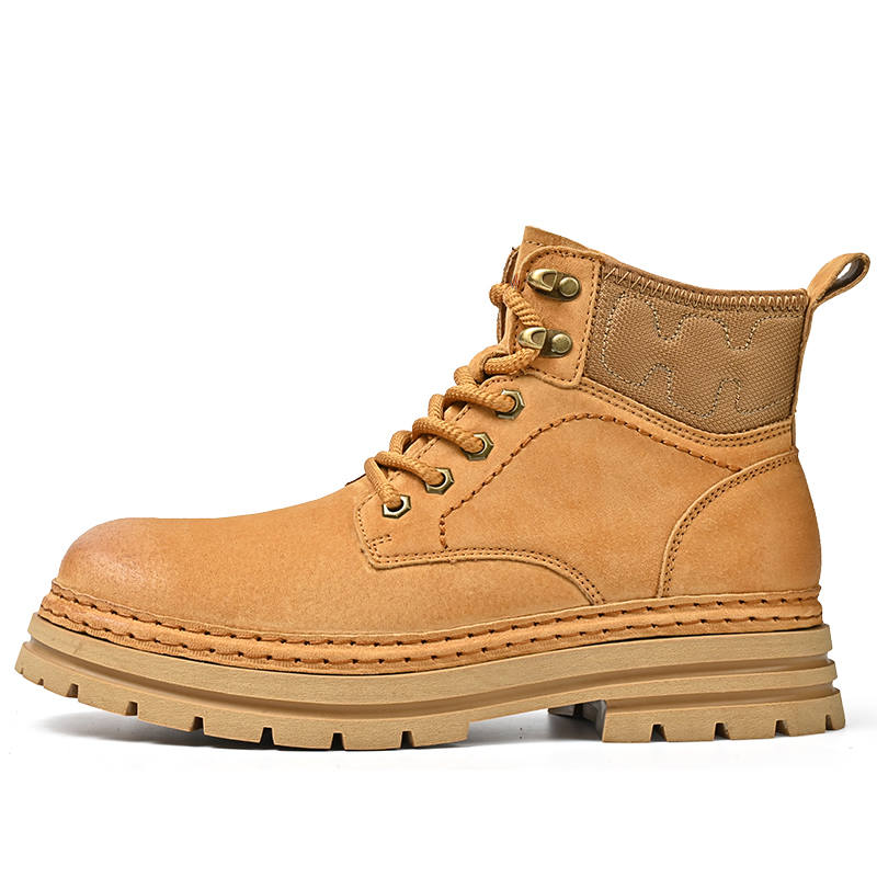 DUNNU DUNNU Combat Boots Men's Yellow Brown