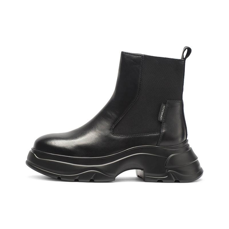 Coup De Foudre Cow Leather Short Chelsea Boots 6CM Women's