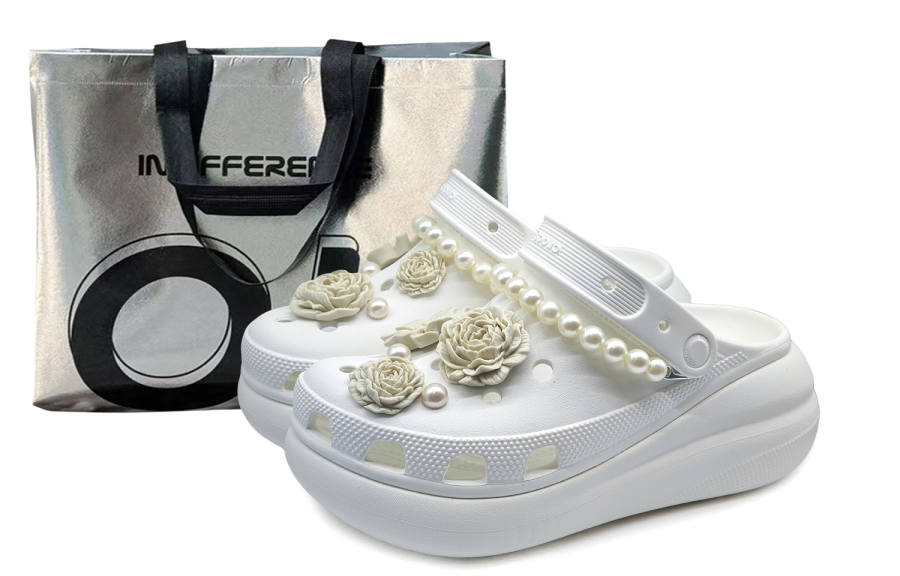 Crocs Crocs Crush Clog SIN3A And Heather White Tea Clogs Unisex White