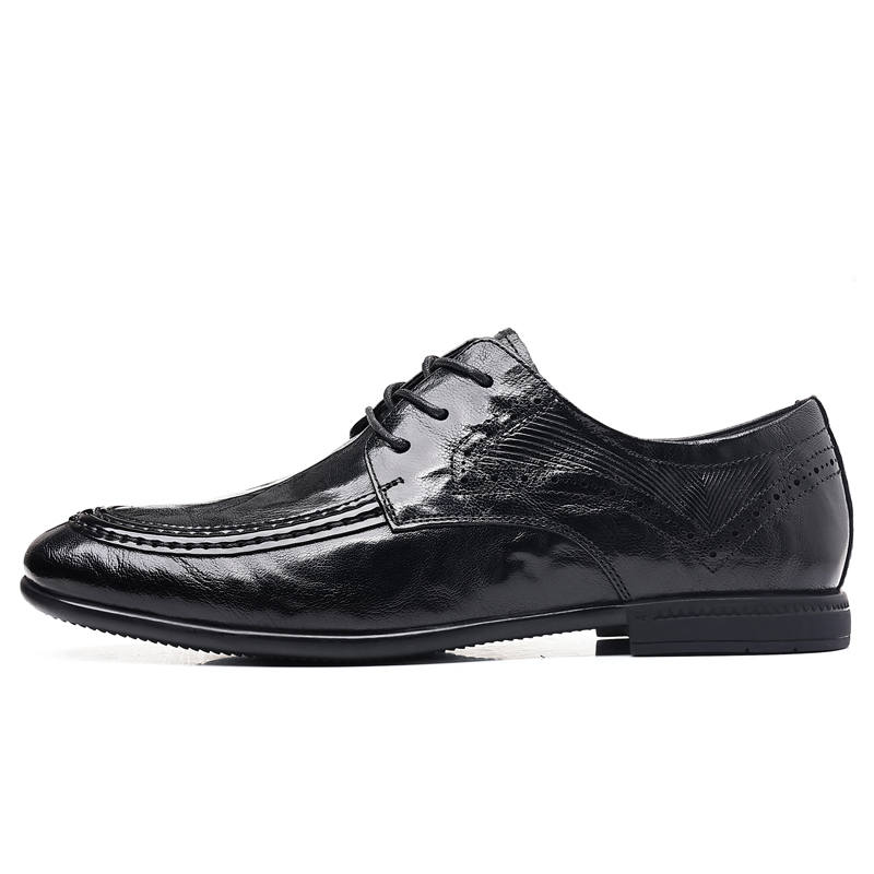 SHUPATE Sheepskin Dress Shoes Men's Black