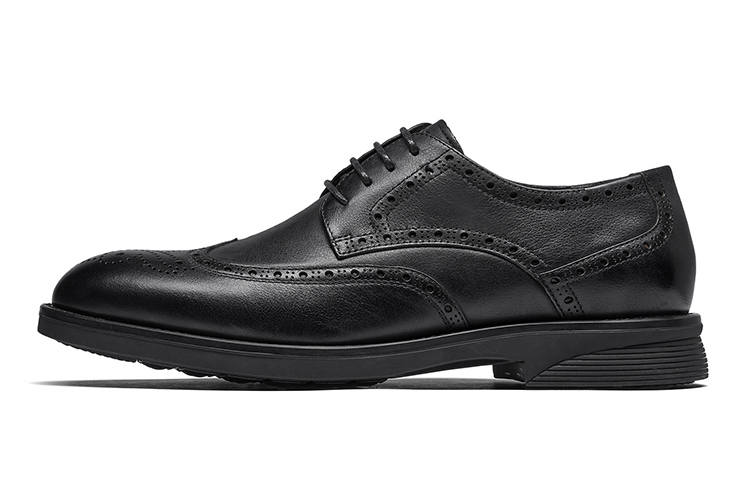 HARSON Dress Shoes Men's Low Top Black/Yellow Brown