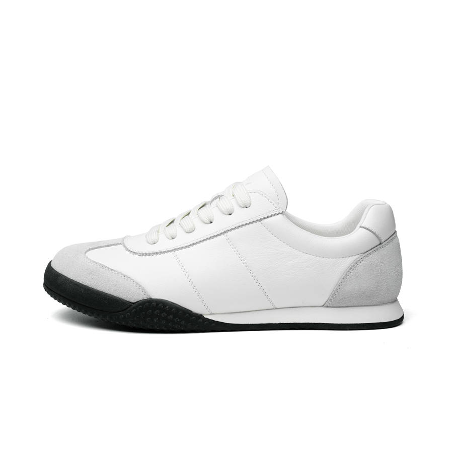 FED Top Grain Cow Leather Breathable Low top Casual Shoes Men's White