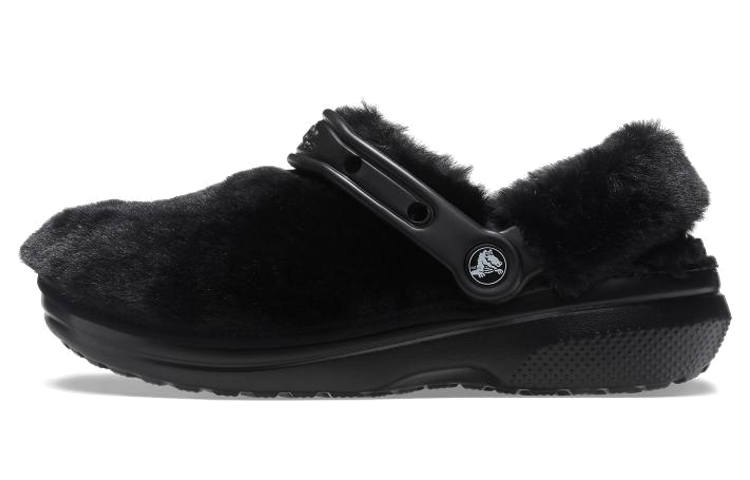 Crocs Crocs Classic Fur Sure Slip On Clogs 'Black'