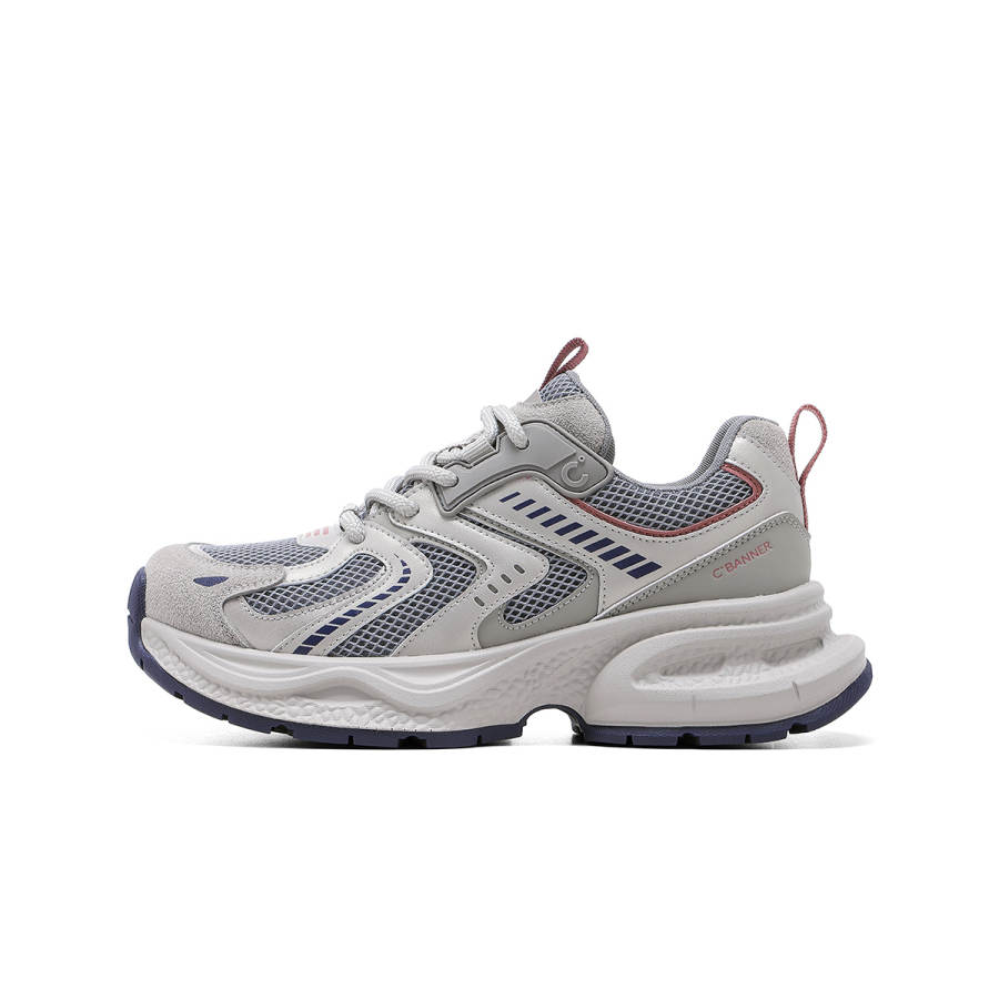 C°BANNER Synthetic Leather Low top Chunky Sneakers Women's Gray Blue