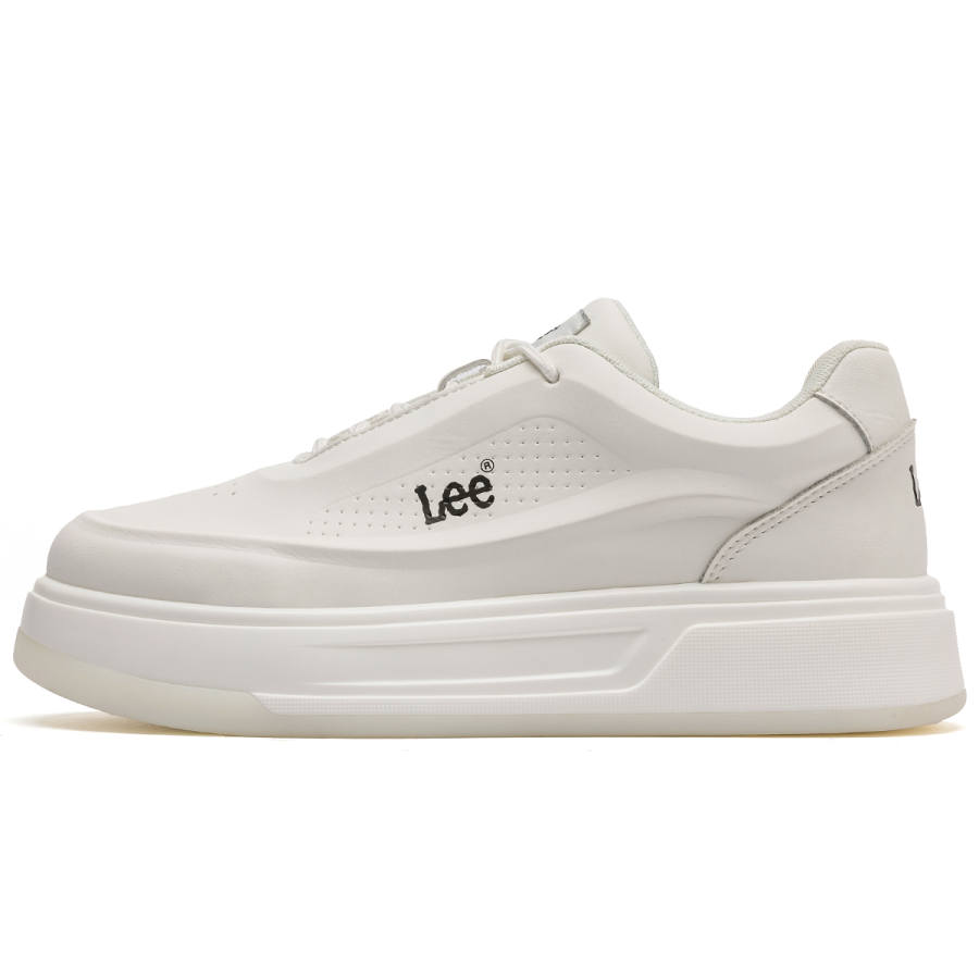 Lee White Sneakers Synthetic Leather Low top Skateboard Shoes Men's