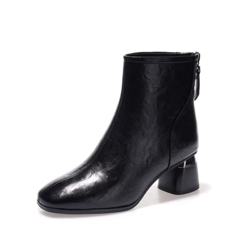 Devanro Devanro Top Grain Cow Leather Ankle Boots 6cm Women's
