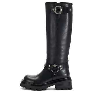 SUGARSU Top Grain Cow Leather Knee high Boots Women's