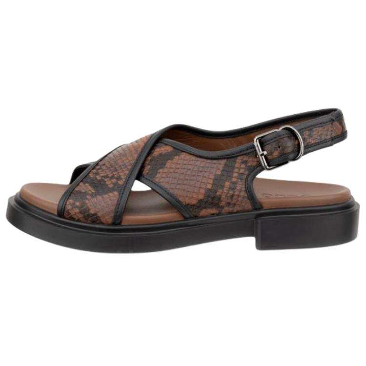 Ecco Metropole Seoul Leather One Strap Sandals Women's Brown
