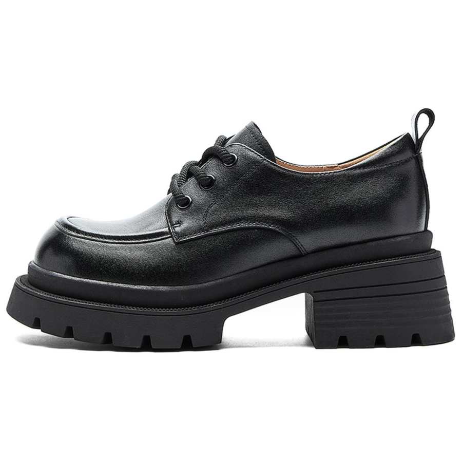 NINE WEST Cow Leather Casual Shoes 5.3CM Women's Black