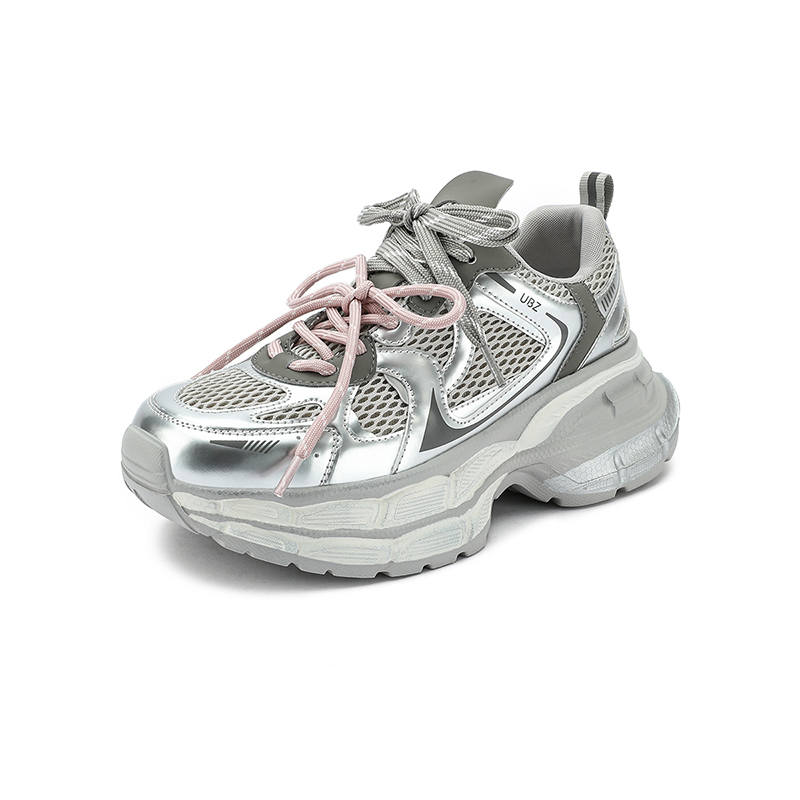 UBZ Chunky Sneakers Women's Low Top Gray
