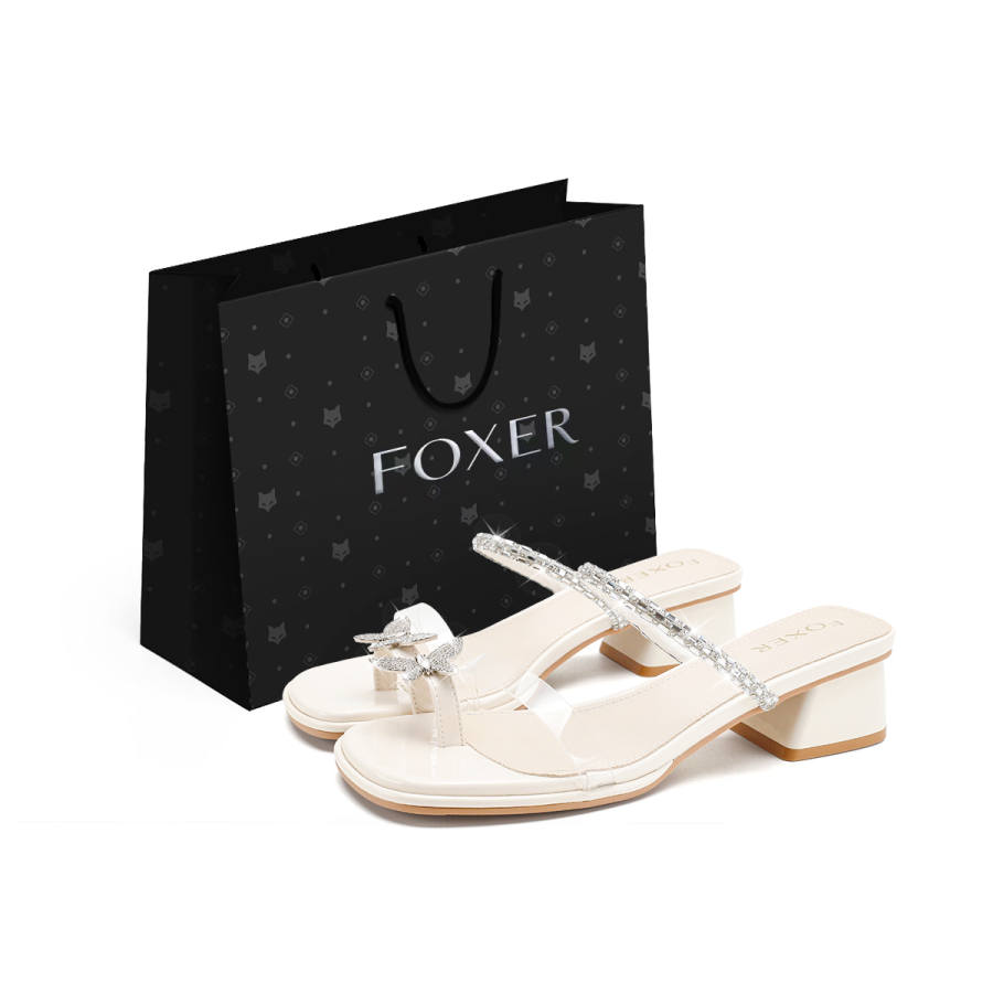 FOXER FOXER Slide Slippers Women's Beige/Black
