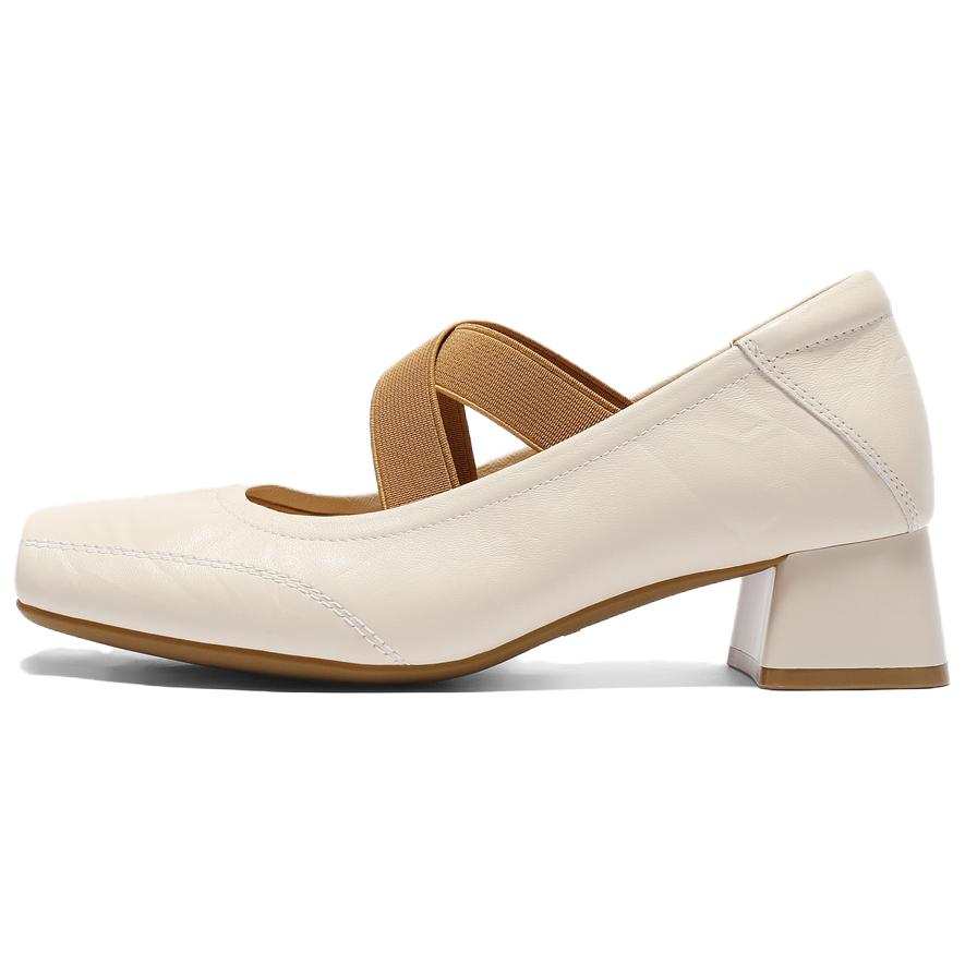 Senda Sheepskin Chunky Heel Mary Jane Shoes Women's