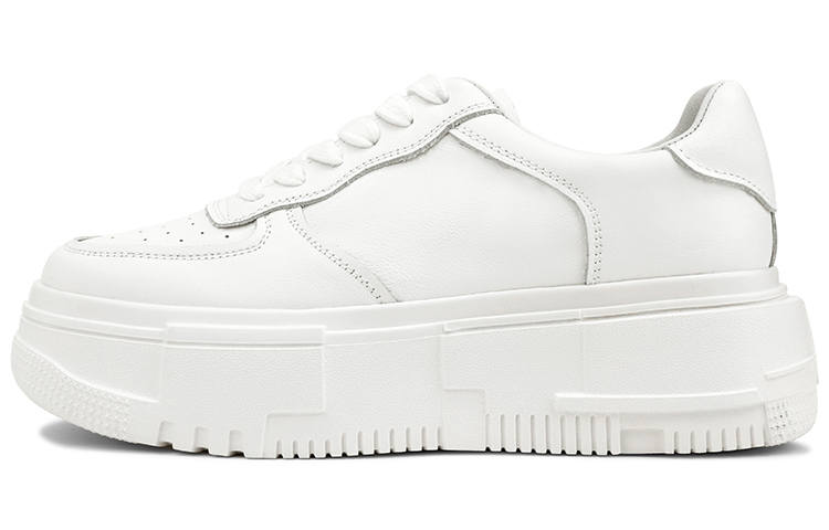 Rosa Bianca Cow Leather Stylish Skateboarding Shoes Women's White