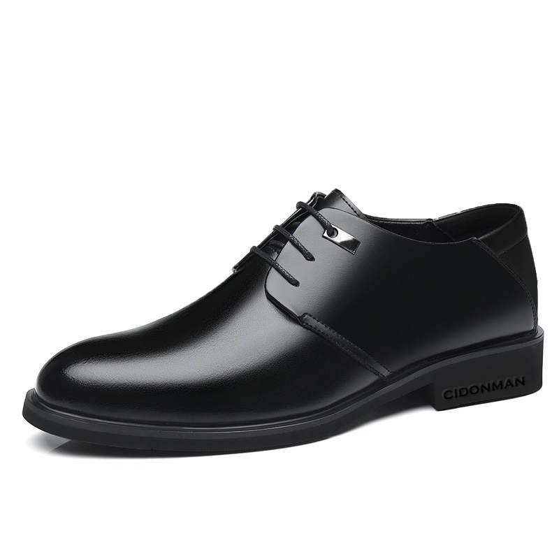 CITONGXIANSHENG Cow Split Leather Dress Shoes Men's Black