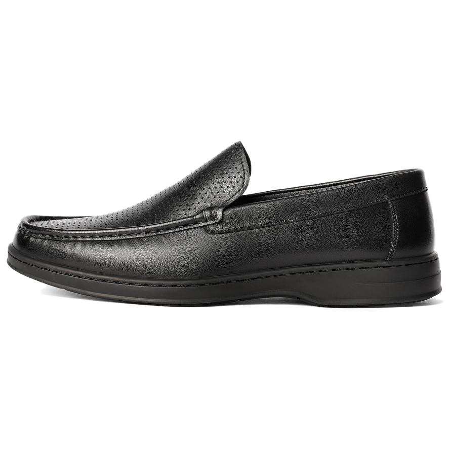 Senda Casual Leather Shoes Men's Low Top Black