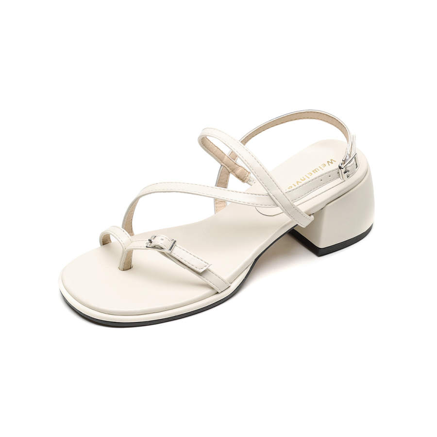 QITUMAUL Microfiber Leather One Strap Sandals Women's