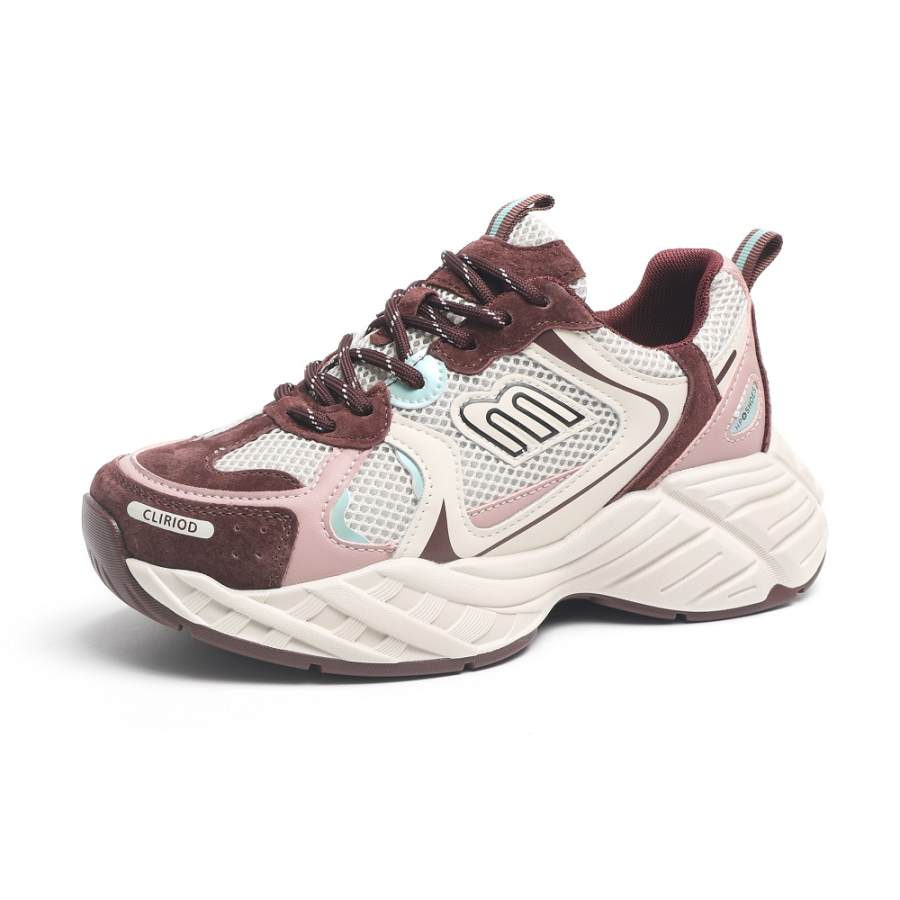O.L Microfiber Leather Low top Chunky Sneakers Women's