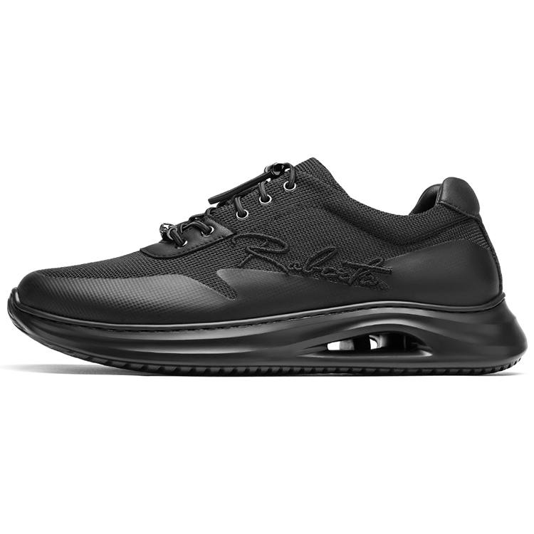 ROBERTA DI CAMERINO Fabric Height Increasing Lightweight Slip Resistant Low top Casual Shoes Men's Black