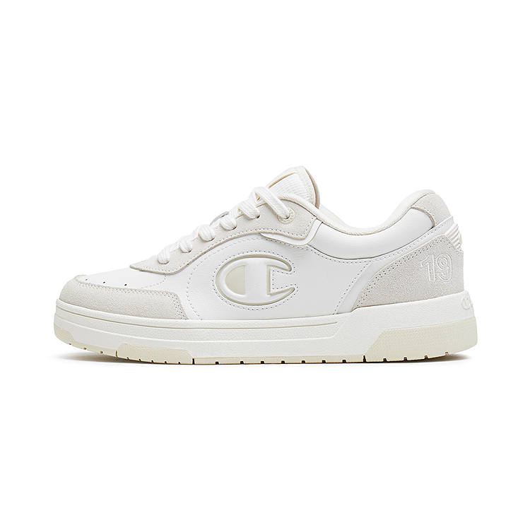 Champion Textile, Synthetic Leather Balance Low top Skateboard Shoes Unisex Milk White/Linen