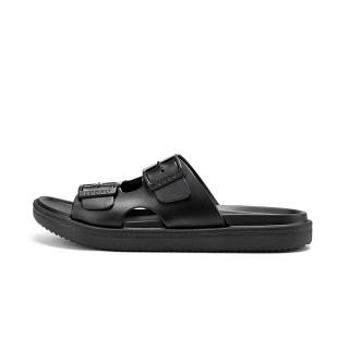 LUOFU Quiet Abrasion Resistant Quiet Abrasion Resistant Slide Slippers Men's Black