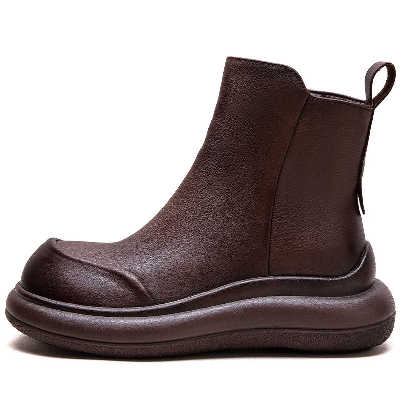 JIEZHOU Top Grain Cow Leather Ankle Boots 4.5cm Women's