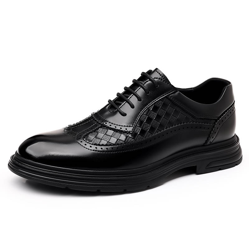 CITONGXIANSHENG Cow Split Leather Casual Shoes Men's Black