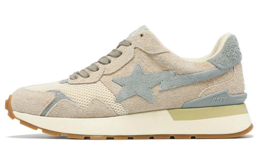 A BATHING APE Highsnobiety x A BATHING APE ROAD Abrasion Resistant Abrasion Resistant Low top Casual Shoes Men's Light Brown