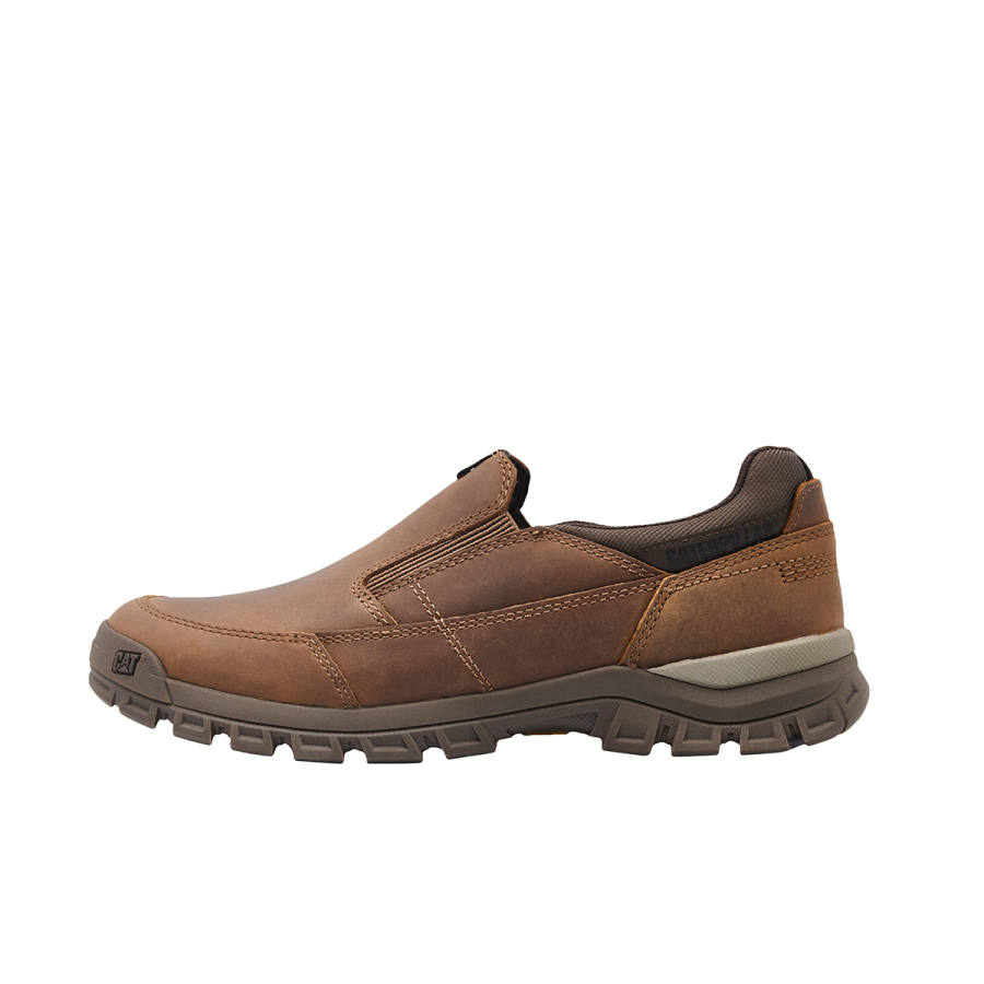 CAT Textile, Cow Leather Casual Shoes Men's Brown