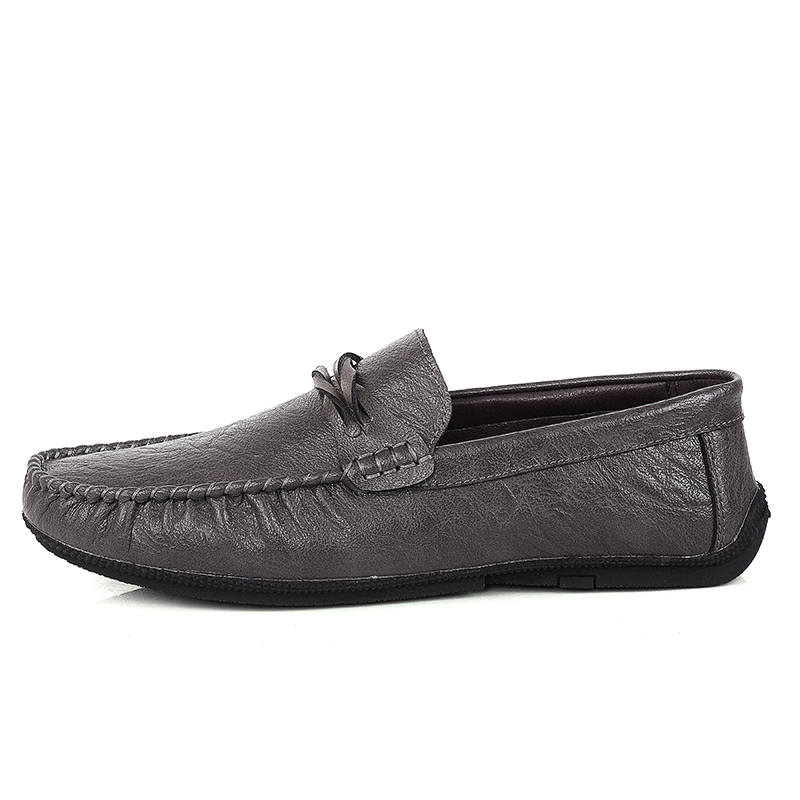 YINGLUNQISHI Cow Split Leather Casual Shoes Men's Gray