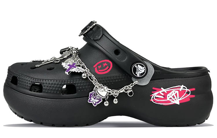 Crocs Crocs Classic Platform Clog Clogs Women's Black Pink
