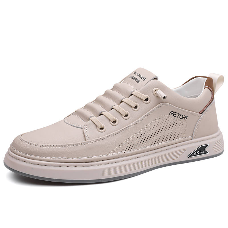 POPULAR ROUSE PR Cow Split Leather Low top Skateboard Shoes Men's