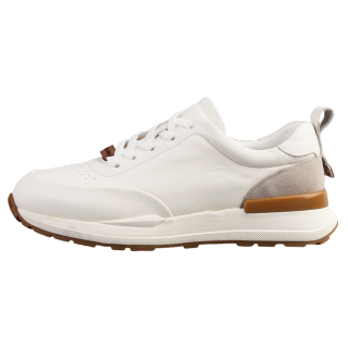 Daying Cow Leather Breathable Height Increasing Breathable Height Increasing Low top Casual Shoes Men's White