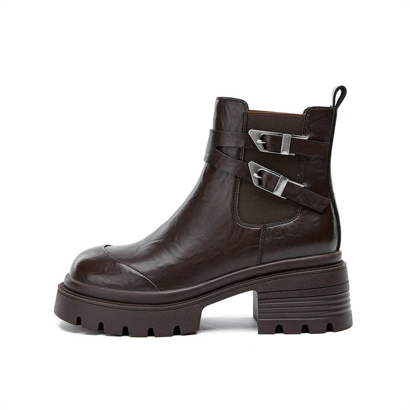KEKAFU Synthetic Leather Short Chelsea Boots 6.4cm Women's