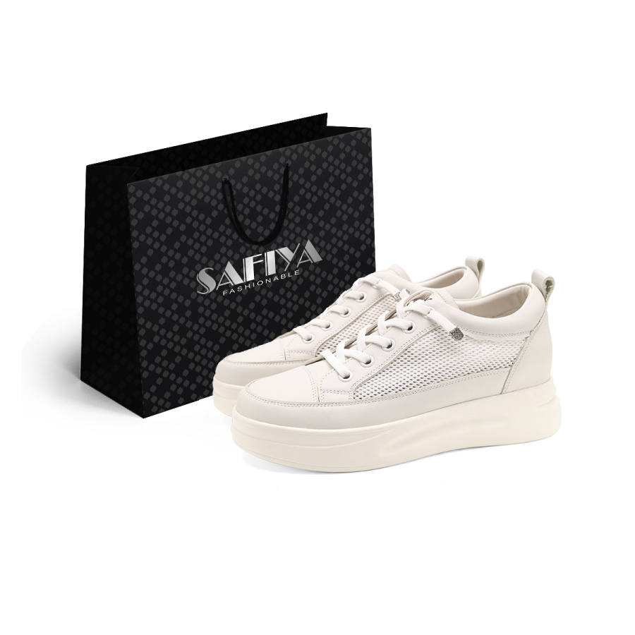 Safiya Top Grain Cow Leather Low top Skateboard Shoes Women's Ecru