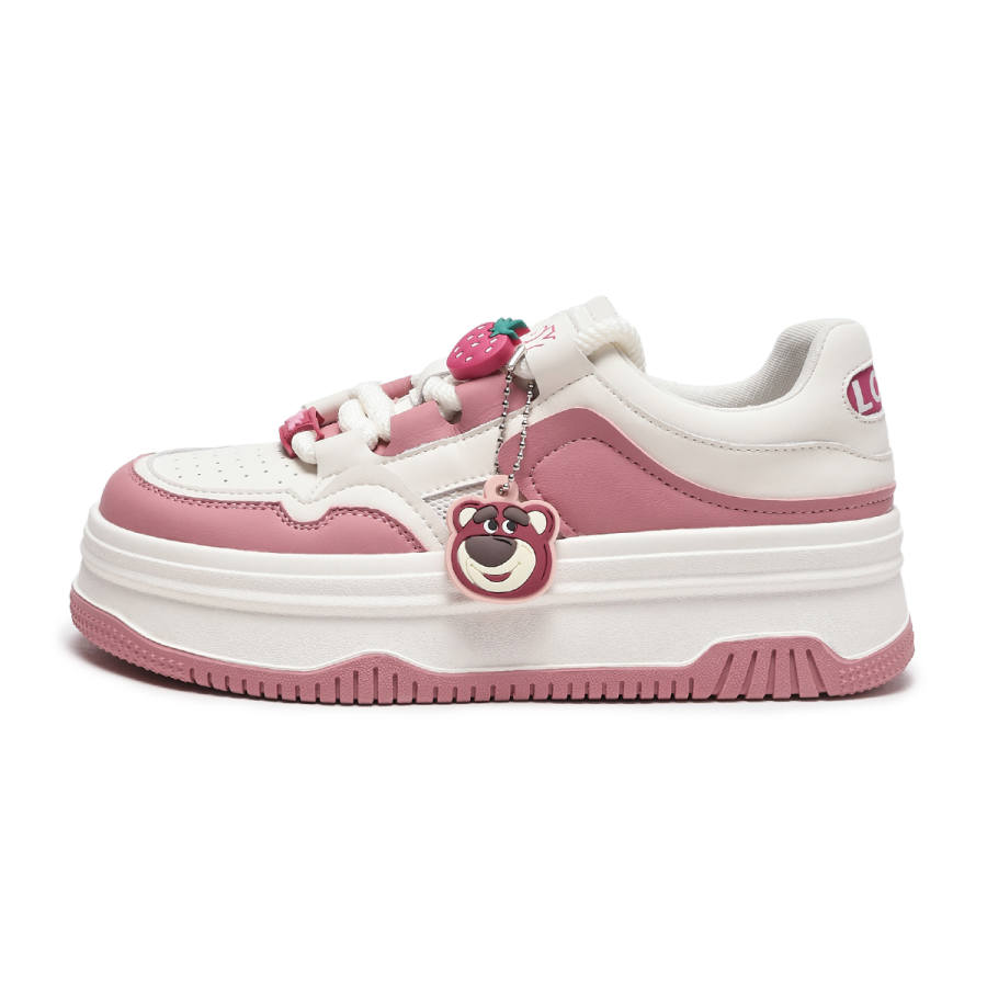 Hotwind Disney x Hotwind Toy Story Collection Fabric Breathable Height Increasing Skateboard Shoes Women's Beige Pink