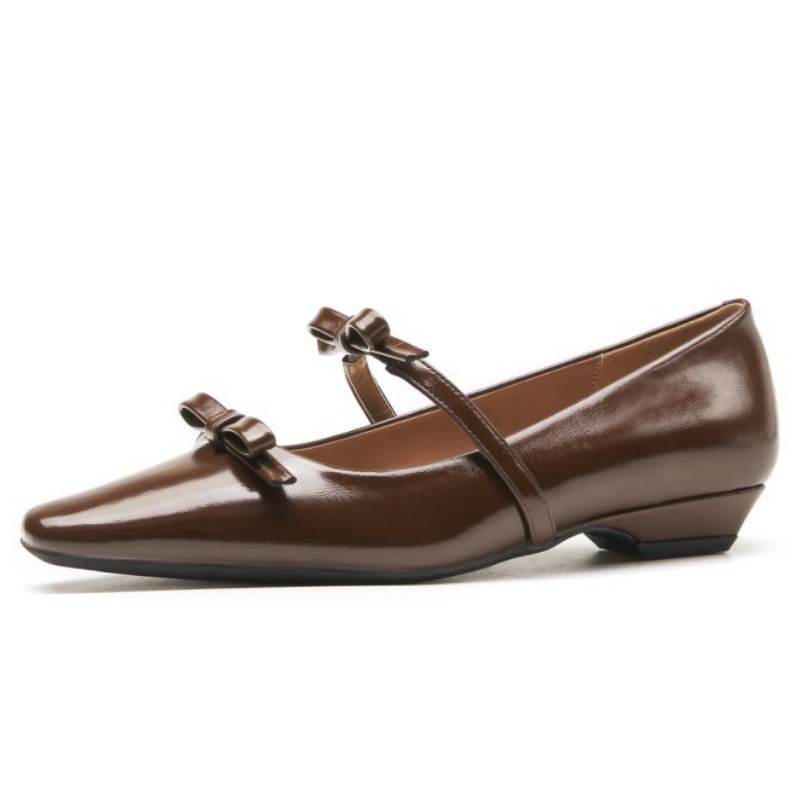Boldi Kuki Microfiber Leather Block Heel Mary Jane Shoes 2cm Women's