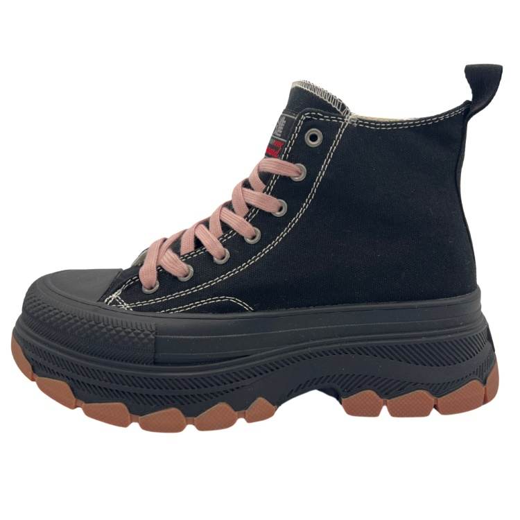 QIANJIN High top Canvas Shoes Women's Black