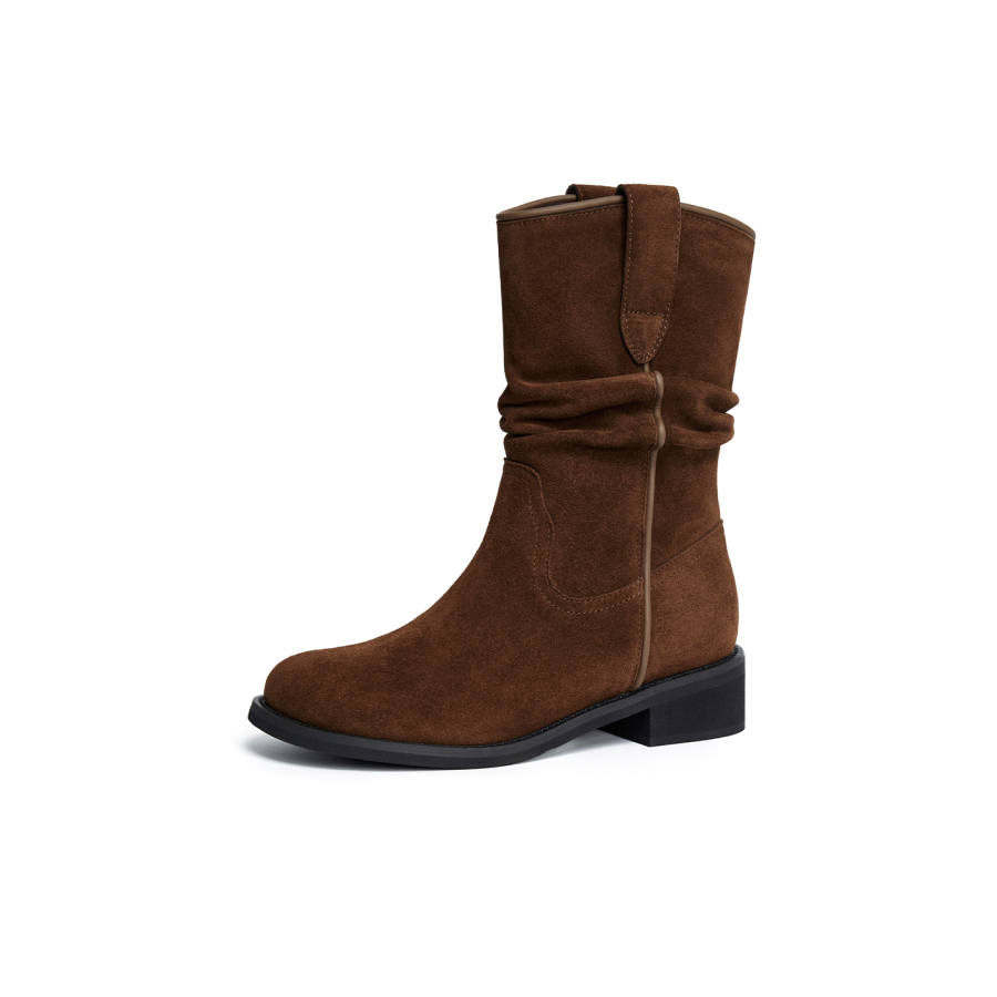 ELLE Ankle Boots Women's Black/Mocha/Gray Coffee