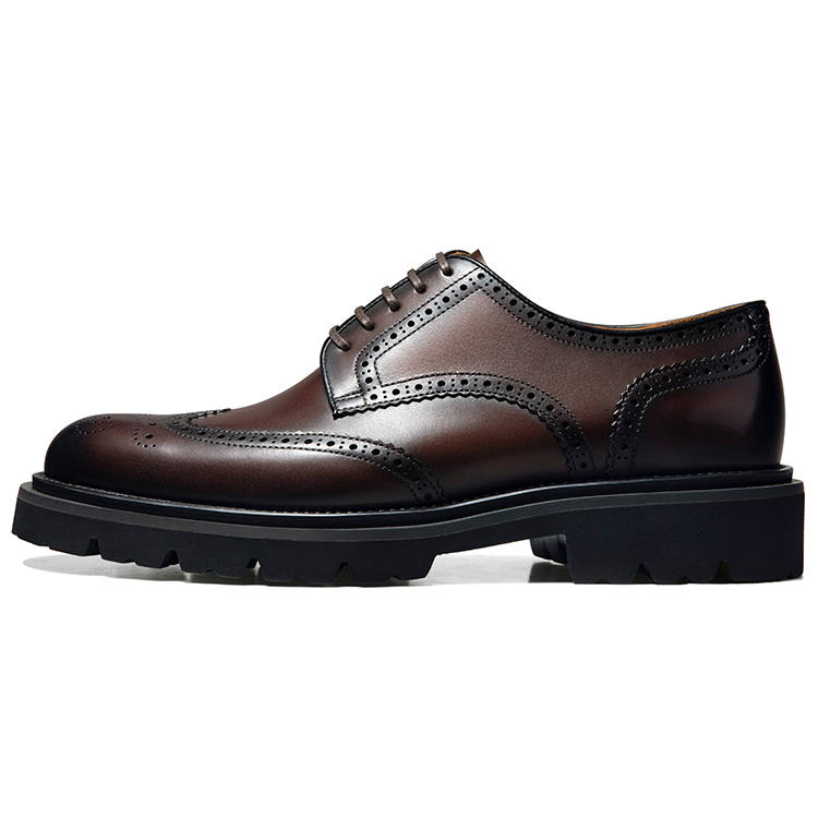 THOM WILLS Brogue Brogues Business Old Money Style Casual Derby Shoes Dress Shoes Men's Dark Brown Polished