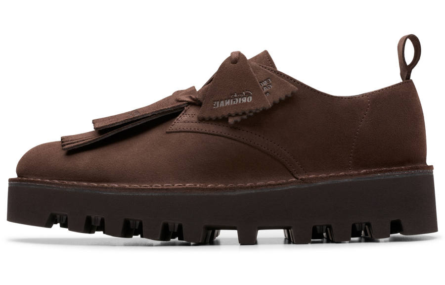 Clarks Cow Split Leather Casual Shoes Men's Brown