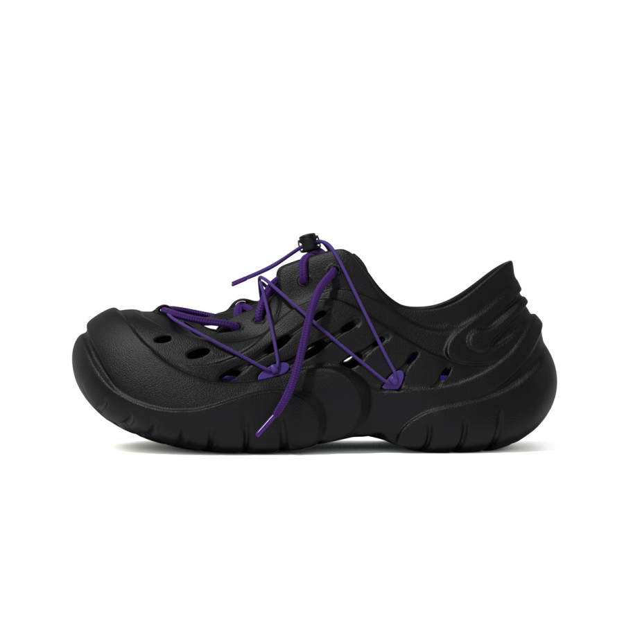 MAISON MISFIT 15 EVA Beach Sandals Unisex Black Eggplant Purple