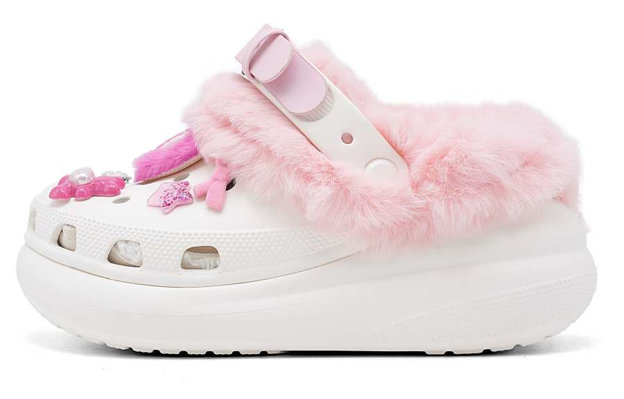 Crocs Crocs Classic Clog Peach Joyful EVA Clogs Unisex White Pink