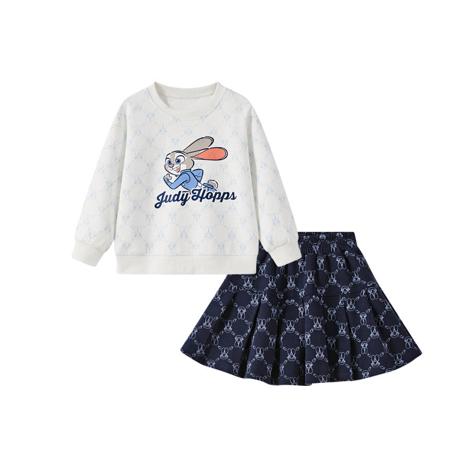Disney Kids Two Piece Skirt Sets Stand Collar Moderate Short