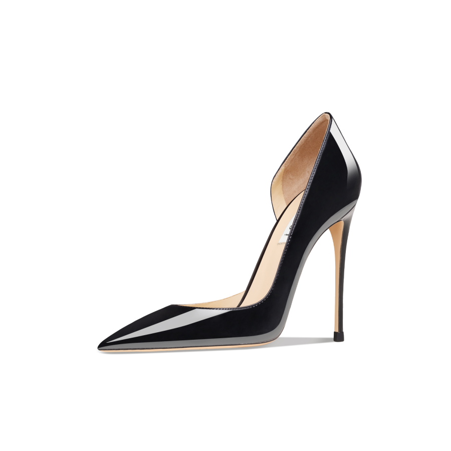 Suyymakk Patent Leather Slim Heel High Heels Women's Black