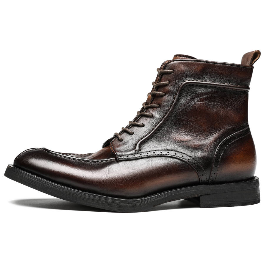 DIENGRLEY Top Grain Cow Leather Ankle Boots Men's