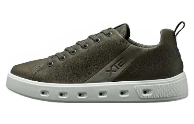 Ecco Street 720 Series Cow Leather Low top Stylish Skateboarding Shoes Men's Army Green