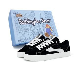 Paddington Bears Slip Resistant Abrasion Resistant Low top Skateboard Shoes Unisex Black White