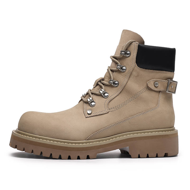WEISHIBANGWEI WEISHIBANGWEI Leather Short Combat Boots Men's