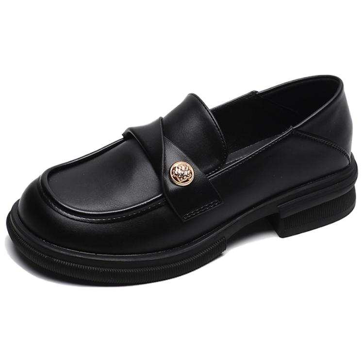 WEISHIBANGWEI Microfiber Leather Loafers 5CM Women's Black